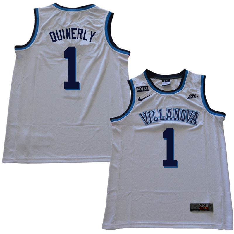 2018 Men #1 Jahvon Quinerly Villanova Wildcats College Basketball Jerseys Sale-White - Click Image to Close